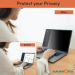 Amanora Care 12.5 inch Privacy Filter, Anti-Scratch, Anti-Glare Protector Anti-Peep Anti Blue Light Privacy Guard Filter Screen for Laptop.(16:9 Ratio) 277 mm*157 mm Size - Image 2