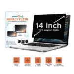 Amanora care 14 inch Privacy Filter For Laptop Avoids Visual Hacking ,Anti Peep, Anti-Scratch, Anti-Glare, UV & IR Rejection and Anti Blue Light for Eyes Protection. (16:9 Aspect Ratio) 310*175mm Size.