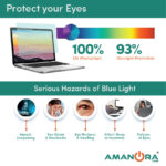 Amanora Care 15.6 inch Anti Blue Light/UV Light Filter Screen Protector for Laptop,Zero Strain on Eyes. (16:9 Aspect Ratio) 345 mm* 194 mm Size - Image 3