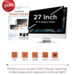 Amanora care 27 inch - Privacy Filter and Privacy Guard Filter Screen - Anti Spy, Anti-Scratch, Anti-Glare Protector for Desktop Screens(16:9 Aspect Ratio) 598 mm * 337 mm Size.