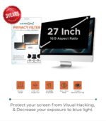 Amanora care 27 inch - Privacy Filter and Privacy Guard Filter Screen - Anti Spy, Anti-Scratch, Anti-Glare Protector for Desktop Screens(16:9 Aspect Ratio) 598 mm * 337 mm Size.
